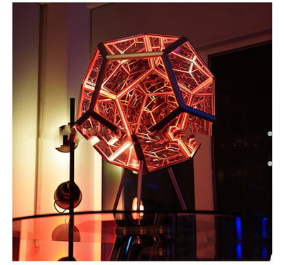 Night Light Creative And Cool Infinite Dodecahedron Color Art Light Led Luminaria Galaxy Projector Table Lamp - Home and Galaxy