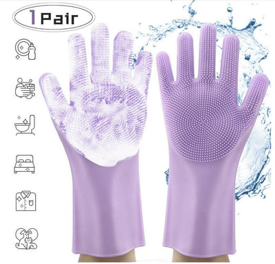 Silicone Heat-resistant Cleaning Brush Scrubbing Gloves - Home and Galaxy