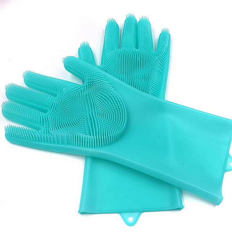 Silicone Heat-resistant Cleaning Brush Scrubbing Gloves - Home and Galaxy