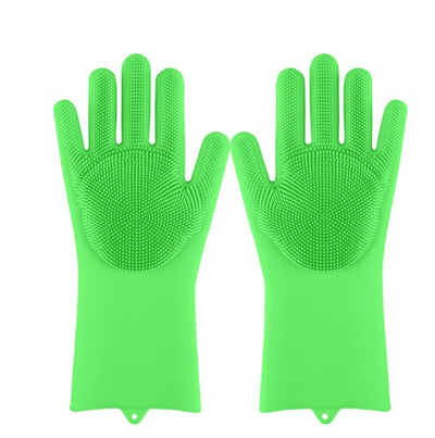 Silicone Heat-resistant Cleaning Brush Scrubbing Gloves - Home and Galaxy