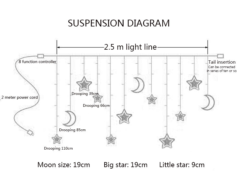 Hanging Moon Star Lamp - Home and Galaxy