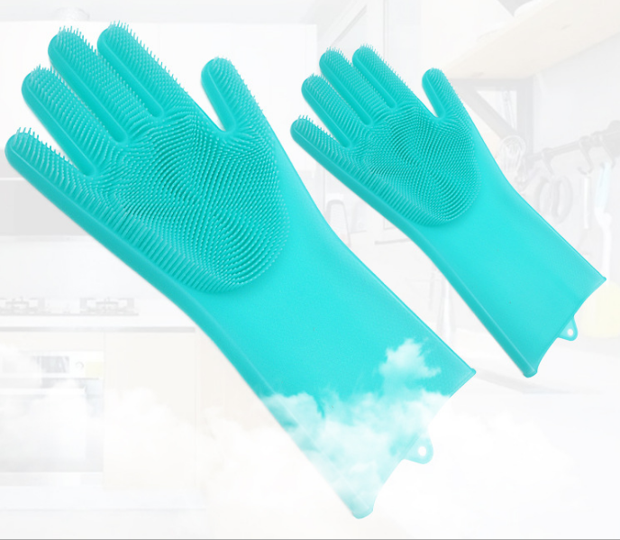 Silicone Heat-resistant Cleaning Brush Scrubbing Gloves - Home and Galaxy