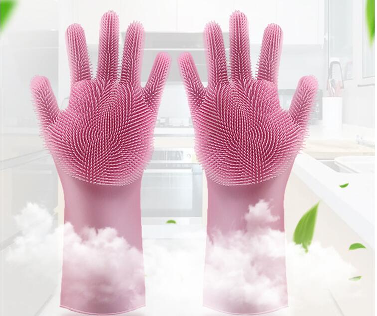 Silicone Heat-resistant Cleaning Brush Scrubbing Gloves - Home and Galaxy