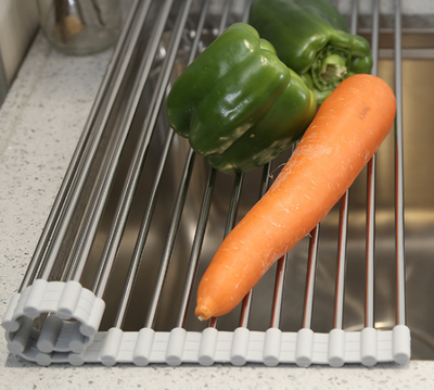 Folding Kitchen Drain Sink Rack Stainless Steel - Home and Galaxy