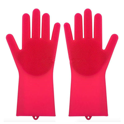 Silicone Heat-resistant Cleaning Brush Scrubbing Gloves - Home and Galaxy