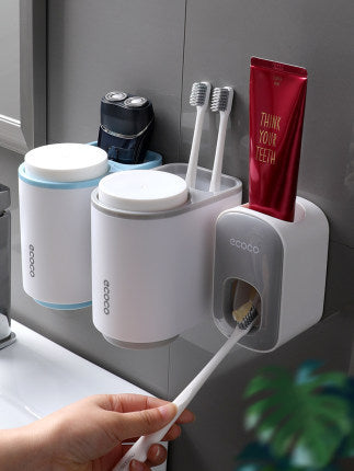 Wall Mounted Automatic Toothpaste Holder Bathroom Accessories Set Dispenser - Home and Galaxy