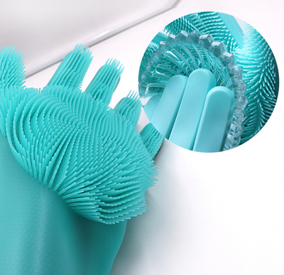 Silicone Heat-resistant Cleaning Brush Scrubbing Gloves - Home and Galaxy