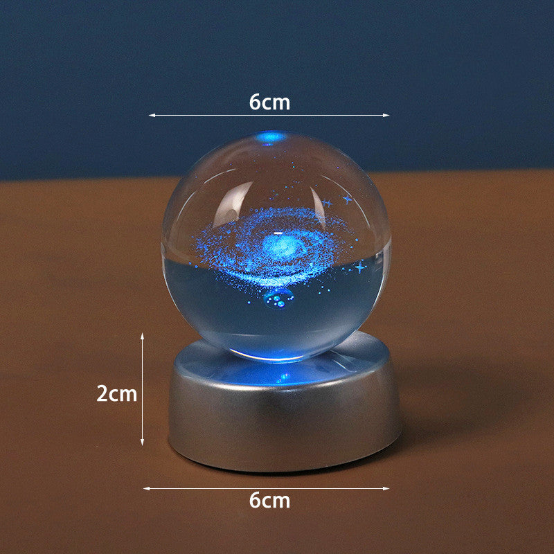 Starry Galaxy Series Crystal Ball Luminous 3D Carved Glass Inside - Home and Galaxy