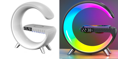 Intelligent G Shaped LED Lamp Bluetooth Speake Wireless Charger - Home and Galaxy