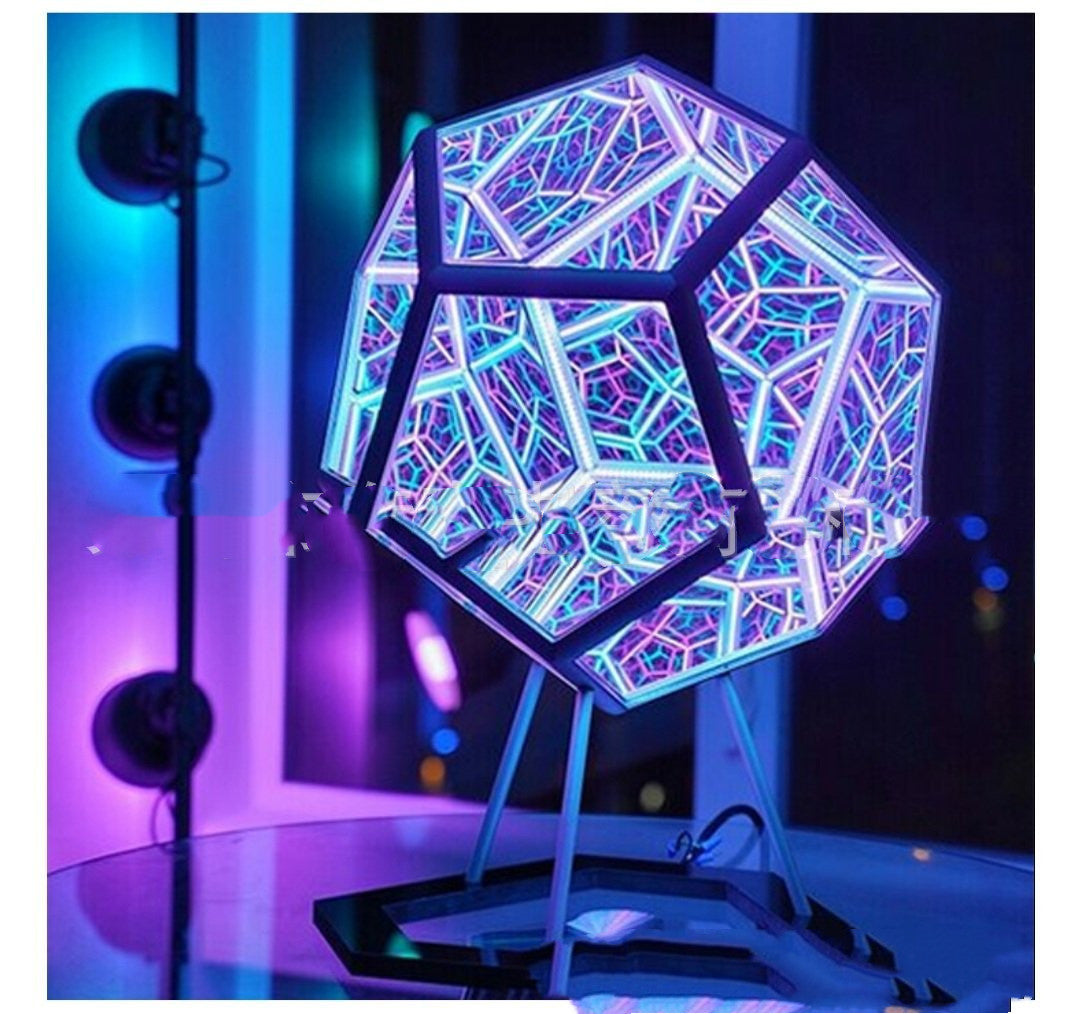 Night Light Creative And Cool Infinite Dodecahedron Color Art Light Led Luminaria Galaxy Projector Table Lamp - Home and Galaxy