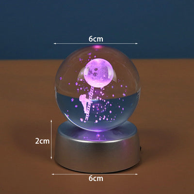 Starry Galaxy Series Crystal Ball Luminous 3D Carved Glass Inside - Home and Galaxy