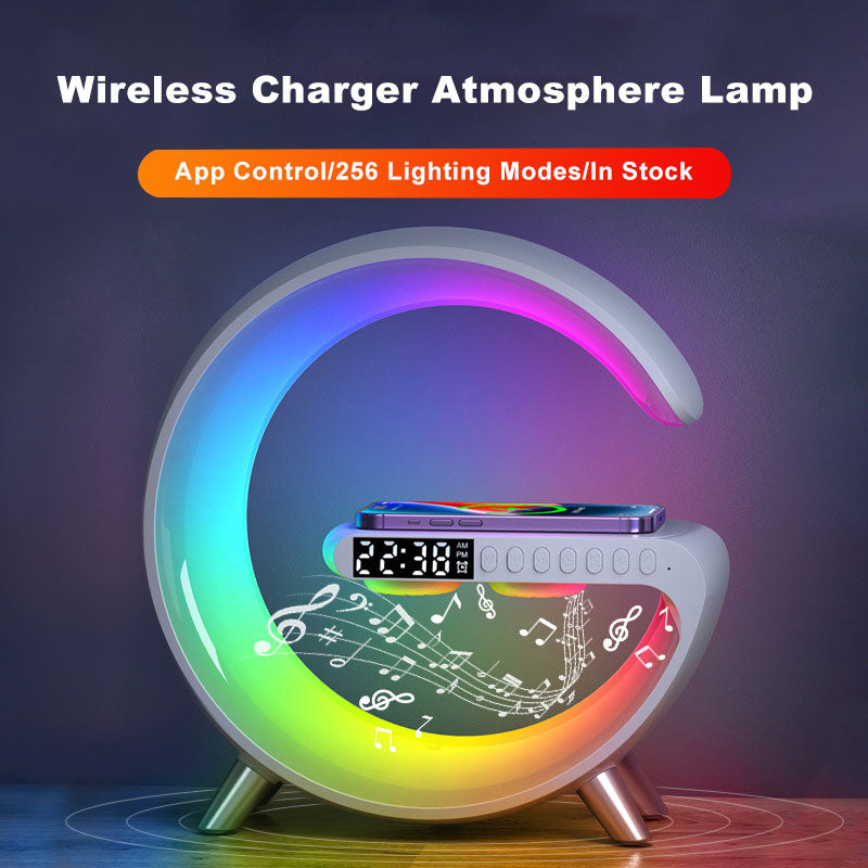 Intelligent G Shaped LED Lamp Bluetooth Speake Wireless Charger - Home and Galaxy