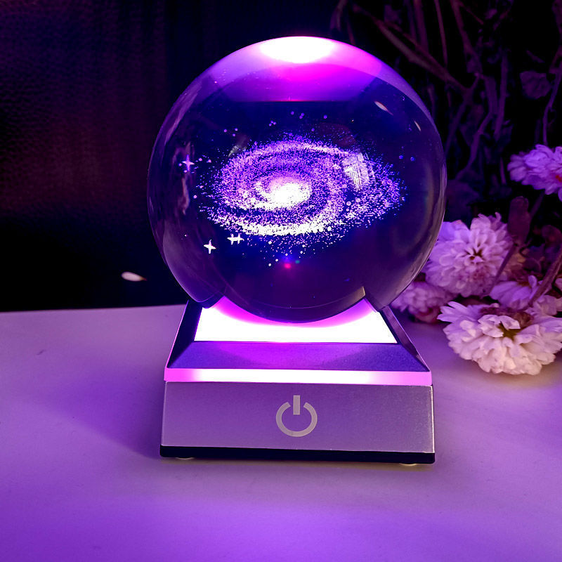 Creative Luminous Galaxy Crystal Ball Desktop Decoration - Home and Galaxy