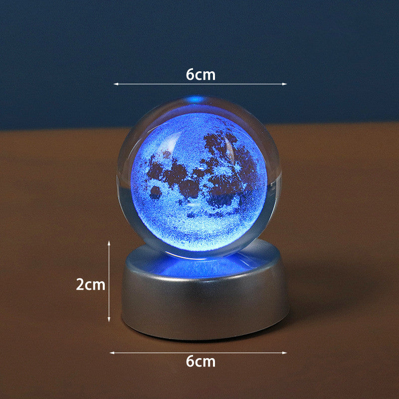 Starry Galaxy Series Crystal Ball Luminous 3D Carved Glass Inside - Home and Galaxy