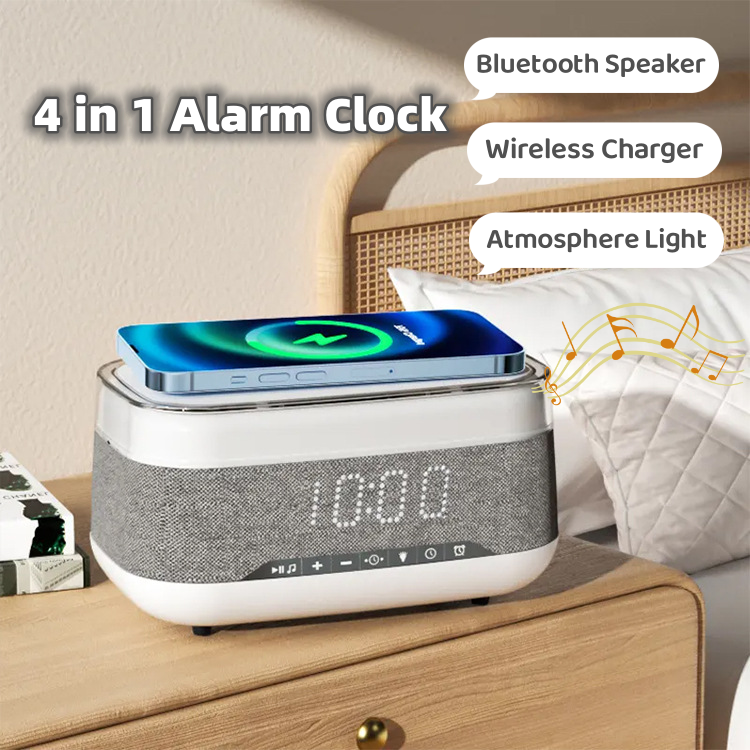 Intelligent Multifunctional Atmosphere Night Light Bluetooth Speaker Alarm Clock - Home and Galaxy