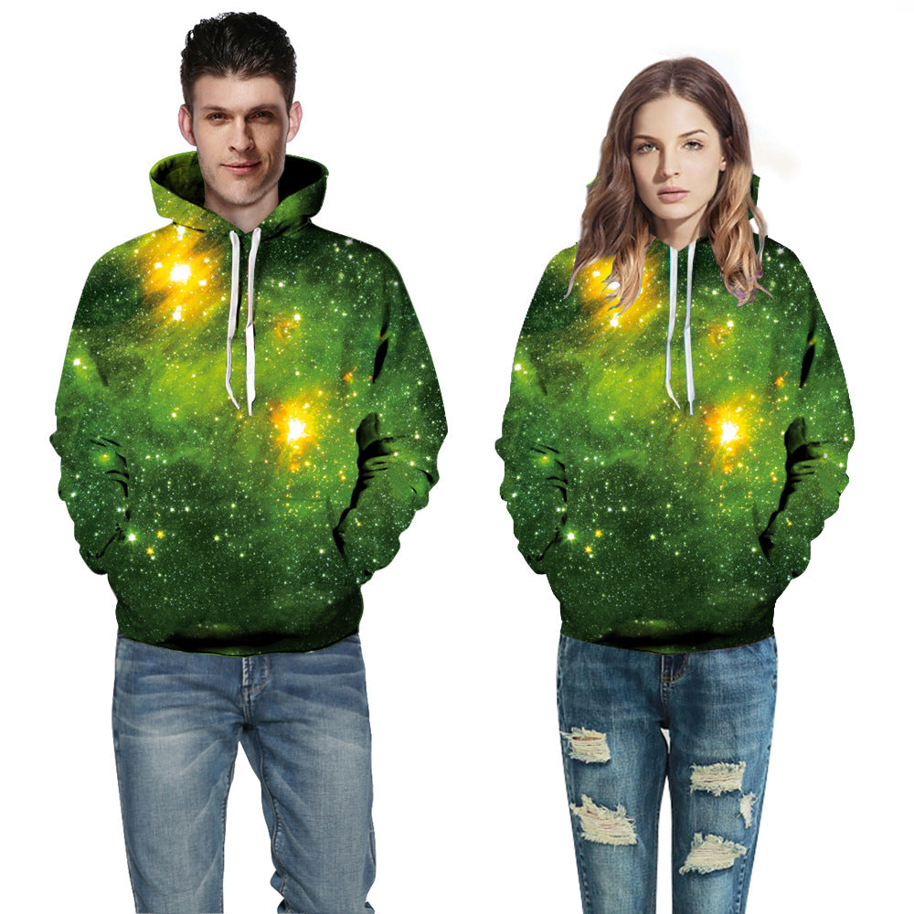 Drawstring Hooded Sweatshirt Green with Front Pocket - Home and Galaxy