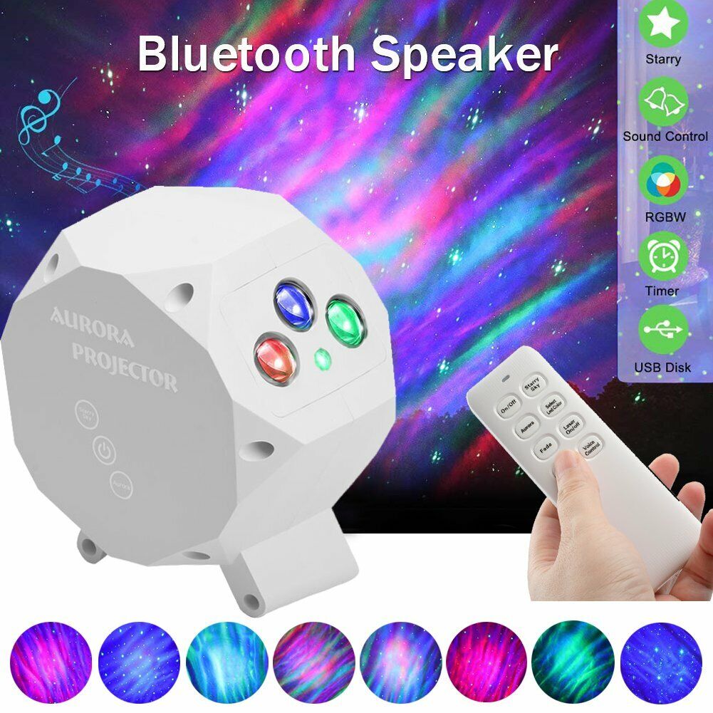 LED Aurora Galaxy Starry Sky Night Lights Star Projector Lamp Bluetooth Speaker - Home and Galaxy