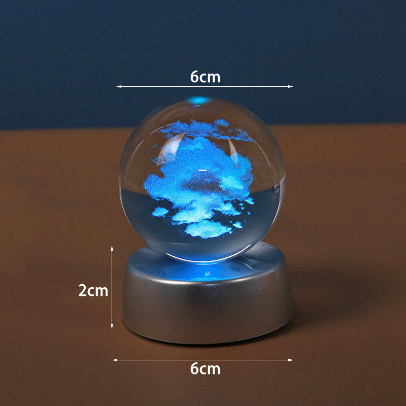 Starry Galaxy Series Crystal Ball Luminous 3D Carved Glass Inside - Home and Galaxy