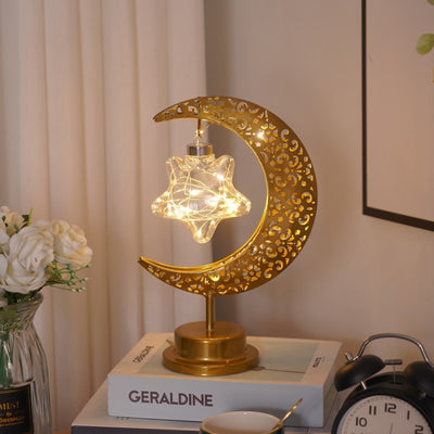 LED Modeling Lamp Creative Personality Iron Moon - Home and Galaxy