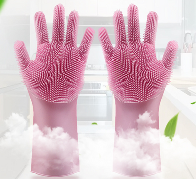 Silicone Heat-resistant Cleaning Brush Scrubbing Gloves - Home and Galaxy