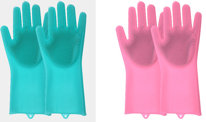 Silicone Heat-resistant Cleaning Brush Scrubbing Gloves - Home and Galaxy