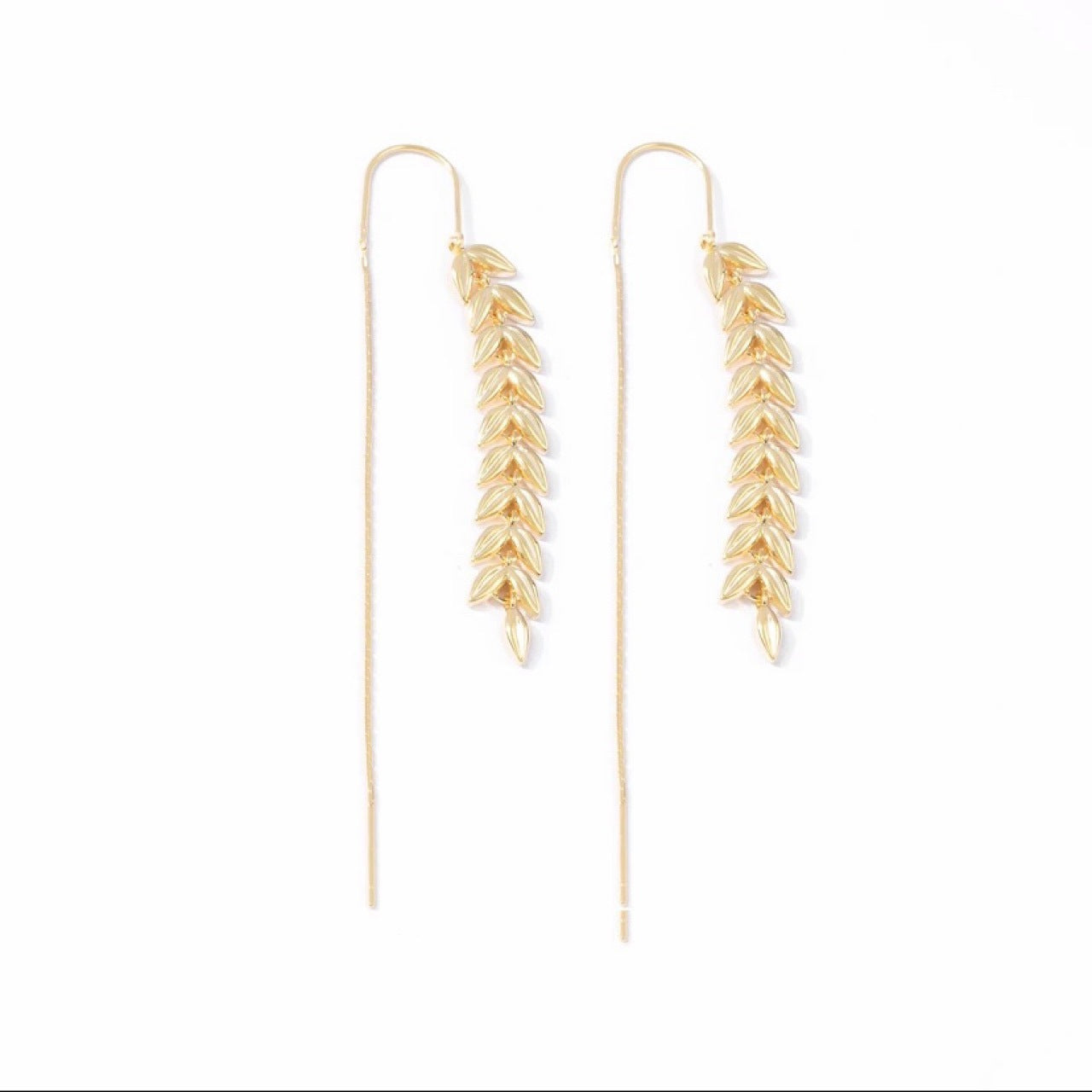 Gold Plated Fashion Design Wheat Hanging Earrings - Home and Galaxy