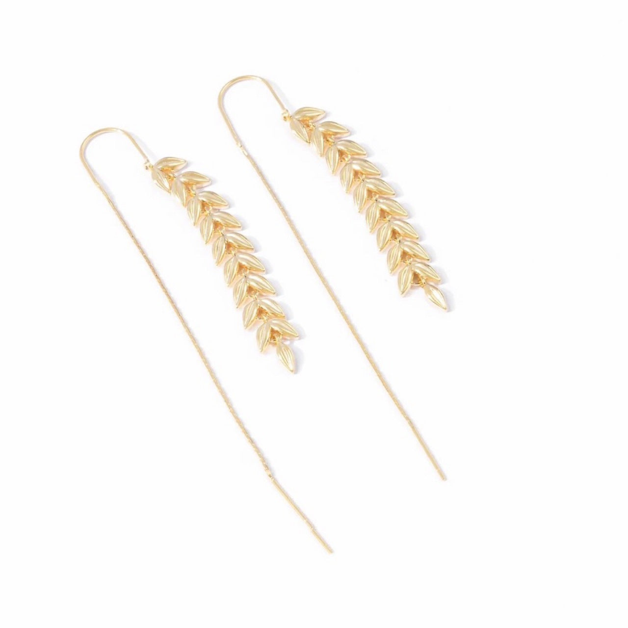 Gold Plated Fashion Design Wheat Hanging Earrings - Home and Galaxy