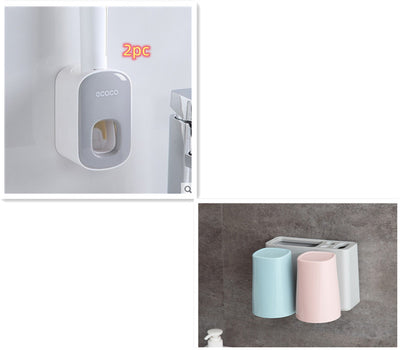 Wall Mounted Automatic Toothpaste Holder Bathroom Accessories Set Dispenser - Home and Galaxy