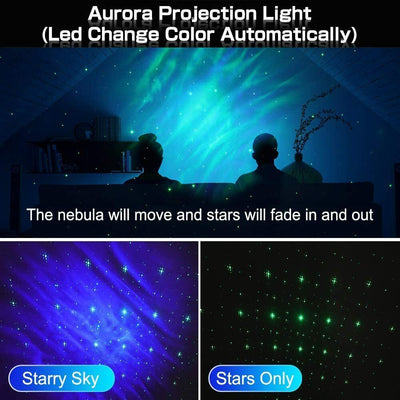 LED Aurora Galaxy Starry Sky Night Lights Star Projector Lamp Bluetooth Speaker - Home and Galaxy