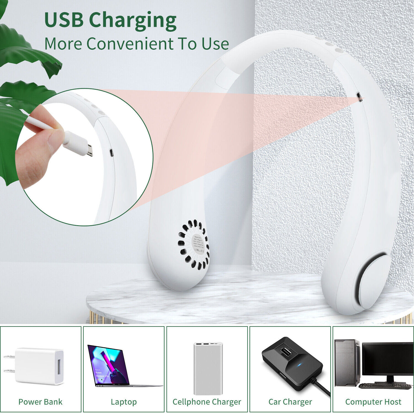 Portable Cooling Neck Fan USB / Rechargeable - Home and Galaxy