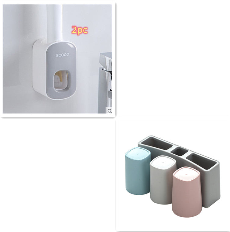 Wall Mounted Automatic Toothpaste Holder Bathroom Accessories Set Dispenser - Home and Galaxy