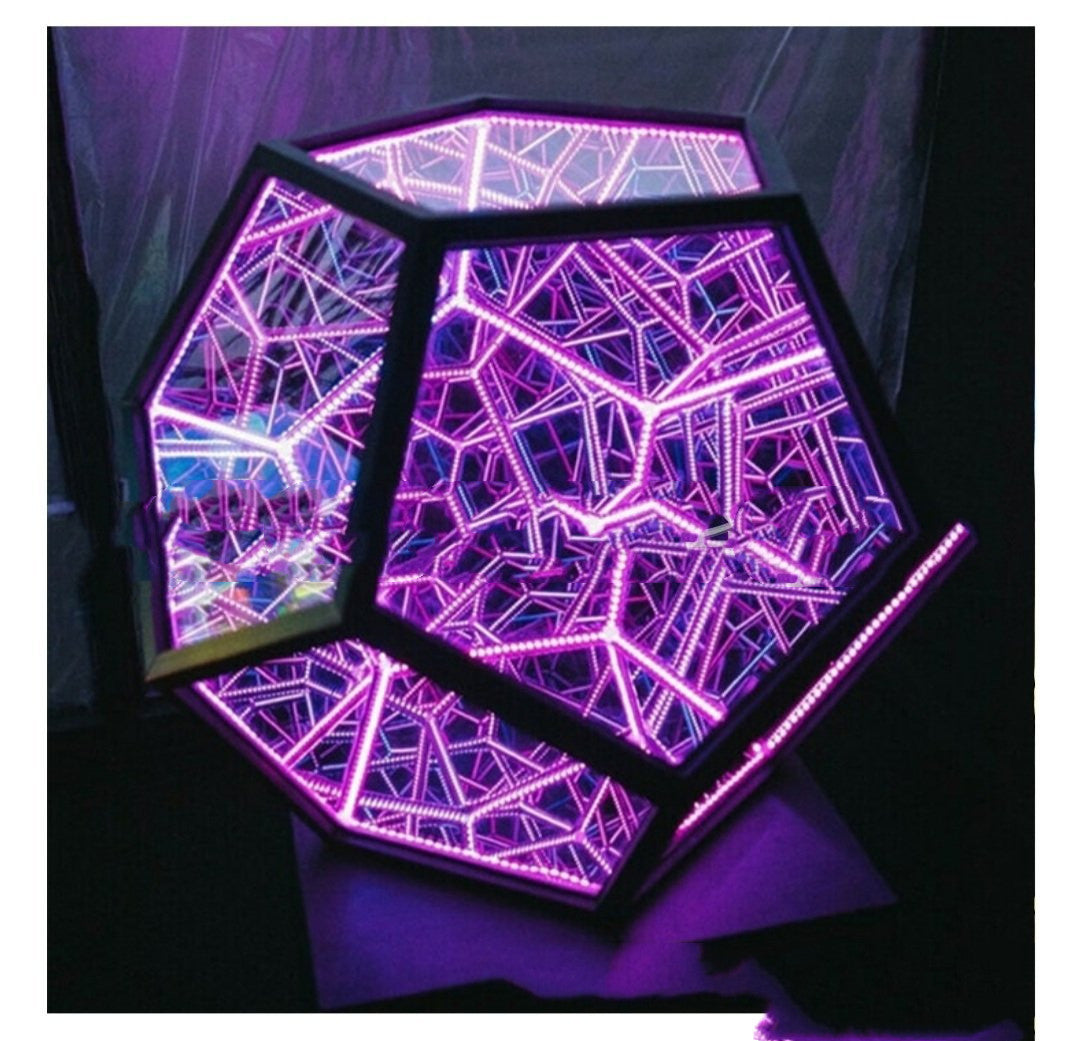 Night Light Creative And Cool Infinite Dodecahedron Color Art Light Led Luminaria Galaxy Projector Table Lamp - Home and Galaxy