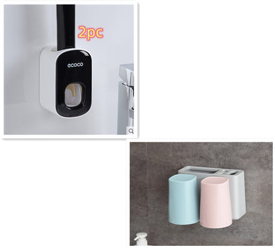 Wall Mounted Automatic Toothpaste Holder Bathroom Accessories Set Dispenser - Home and Galaxy